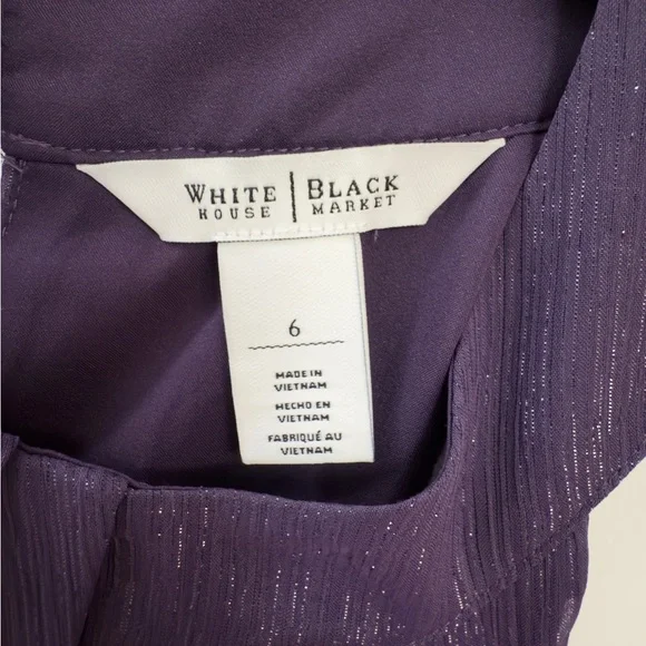 White House Black Market Purple Shimmer Sleeveless/Halter Lurex Gothic Purple - Picture 3 of 8